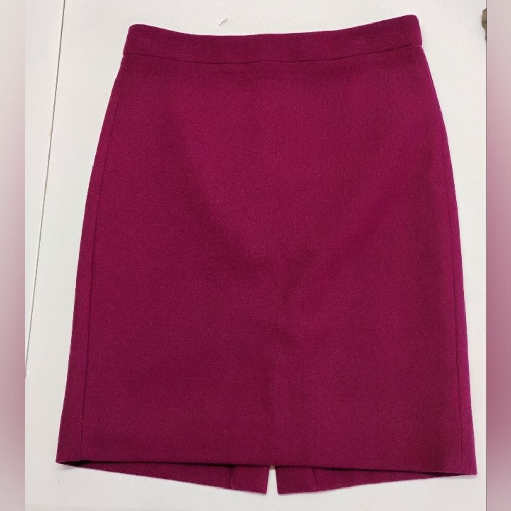 The Pencil Skirt By J. Crew Women Sz 0 Wool Blend Lined Plum